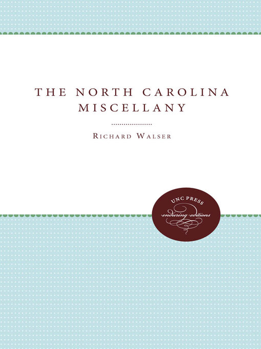 Cover image for The North Carolina Miscellany